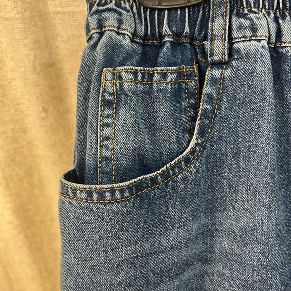 Two-Tone Denim and Green Wide-Leg Pants - Madonna & CO - Picture 3 of 7